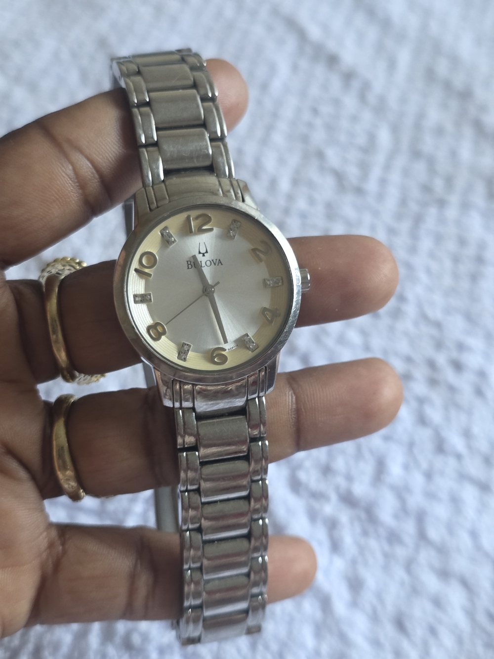 Bulova Women's Silver Stainless Steel Bracelet Watch - Silver Dial Need Battery